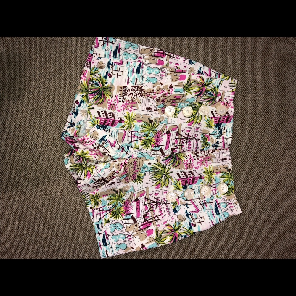 J. Crew island tropical high waisted short with side zipper